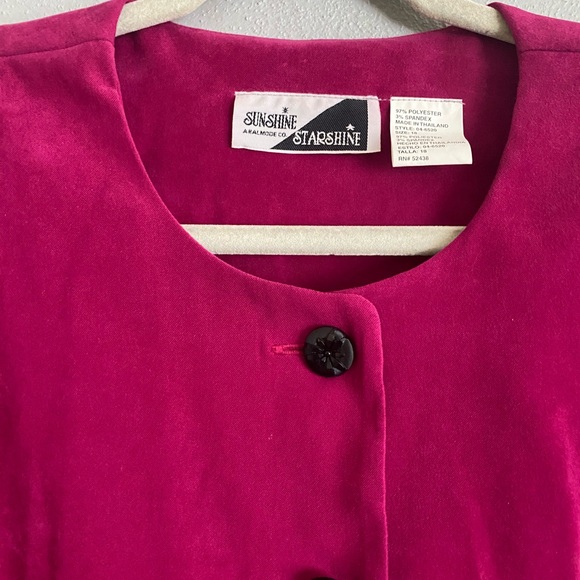 Vintage Women’s Jacket Size 18 Button Down Pink Sunshine Starshine - Picture 8 of 8